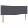 vidaXL Boxspringbett Dunkelgrau und Wei&szlig; 203 x 160 x 88 cm Cordstoff