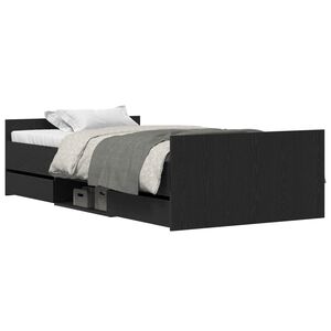 vidaXL Bettrahmen Schwarz Eichen-Optik 203 x 93 x 50 cm Holzwerkstoff