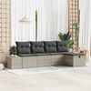 vidaXL Gartensofa-set mit Kissen 5 pcs Hellgrau Poly-Rattan
