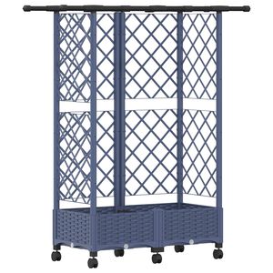 vidaXL Hochbeet mit Rankgitter und Dach Grau 124 x 40 x 127 cm PP