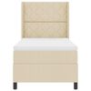 vidaXL Boxspringbett mit Matratze Creme 100 x 200 cm Stoff