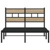 vidaXL Metallbett ohne Matratze Sonoma-Eiche 120x200 cm