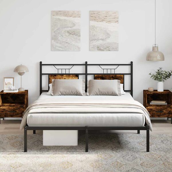 vidaXL Bettgestell ohne Matratze R&auml;uchereiche 140x190 cm Holzwerkstoff