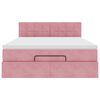 vidaXL Ottoman-Bett mit Matratze & LEDs Rosa 140x190 cm Samt