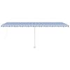 vidaXL Standmarkise Manuell Einziehbar 600x300 cm Blau/Wei&szlig;