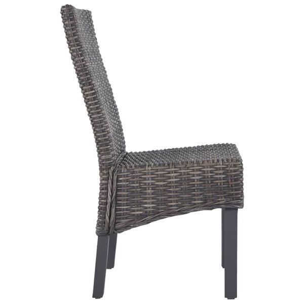 vidaXL Esszimmerst&uuml;hle 6 Stk. Braun Kubu Rattan und Mangoholz