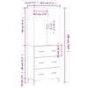 vidaXL Highboard Betongrau 69,5x34x180 cm Holzwerkstoff