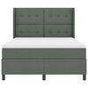 vidaXL Boxspringbett mit Matratze Dunkelgrau 140 x 190 cm Stoff