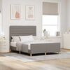 vidaXL Bettgestell mit Kopfteil Taupe 140 x 200 cm Stoff