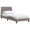 vidaXL Bett mit Matratze Taupe 80x200 cm Stoff
