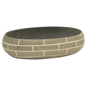 vidaXL Aufsatzwaschbecken Mehrfarbig Oval 59x40x15 cm Keramik