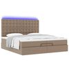 vidaXL Ottoman-Bett mit Matratzen LEDs Cappuccino 200x200cm Kunstleder