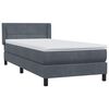 vidaXL Boxspringbett mit Matratze Dunkelgrau 80x220 cm Samt