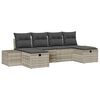 vidaXL Gartensofa-set mit Kissen 6 pcs Hellgrau Poly-Rattan