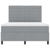 vidaXL Boxspringbett mit Matratze mit LED Hellgrau 140 x 190 cm Stoff