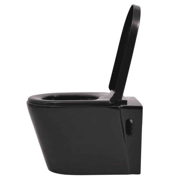 vidaXL Wandmontierte Toilette Keramik Schwarz