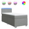 vidaXL Boxspringbett mit Matratze Hellgrau 90x200 cm Stoff