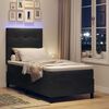 vidaXL LED Boxspringbett mit Matratze Schwarz 100 x 200 cm Stoff