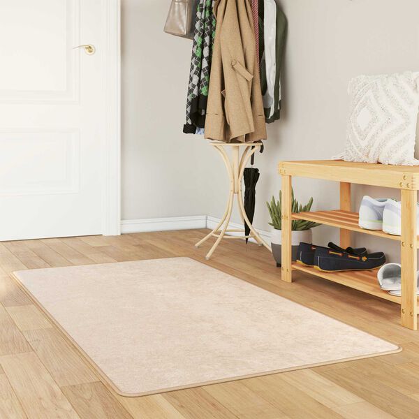 vidaXL Teppich Druck Creme 200 x 100 cm Polyester und PVC