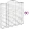 vidaXL Gabionen mit Hochbogen 14Stk. 200x50x180/200cm Verzinktes Eisen