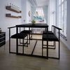 vidaXL 5-teilige Essgruppe Tisch + 4 St&uuml;hle Schwarz
