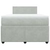 vidaXL Boxspringbett mit Matratze Hellgrau 120x200 cm Samt