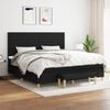 vidaXL Boxspringbett mit Matratze Schwarz 200x200 cm Stoff