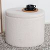 Venture Home Hocker Dunken 51x51x43 cm Teddy Wei&szlig;
