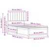 vidaXL Bettgestell mit gepolstertem Kopfteil Hellgrau 90 x 190 cm