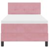 vidaXL LED Boxspringbett mit Matratze Rosa 100 x 200 cm Samt