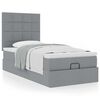 vidaXL Ottoman-Bett mit Matratze Hellgrau 90x200 cm Stoff