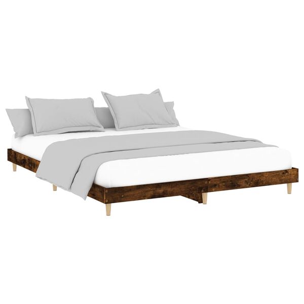 vidaXL Bettgestell ohne Matratze R&auml;uchereiche 160x200 cm Holzwerkstoff