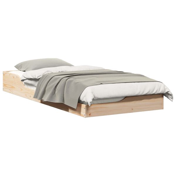 vidaXL Bettrahmen Braun 100 x 200 cm Massives Kiefernholz