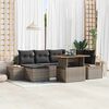 vidaXL Garten-Sofa-Set mit Speicher 7 pcs Grau Poly Rattan