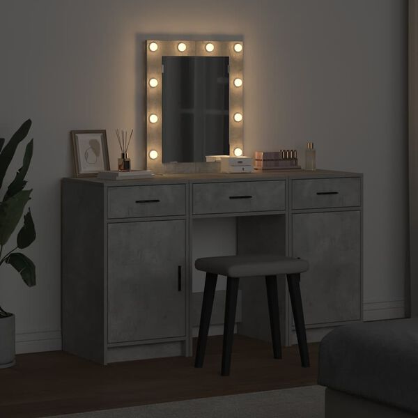 vidaXL Schminktisch mit Schubladen Grau 50 x 41 x 135 cm Holzwerkstoff