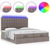 vidaXL Ottoman-Bett mit Matratzen & LEDs Taupe 160x200 cm Stoff