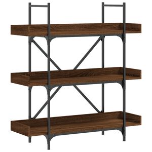 vidaXL B&uuml;cherregal 3 B&ouml;den Braun Eichen-Optik 100x33x108,5 cm