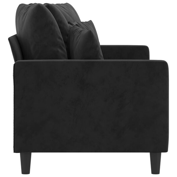 vidaXL 2-Sitzer-Sofa Schwarz 140 cm Samt