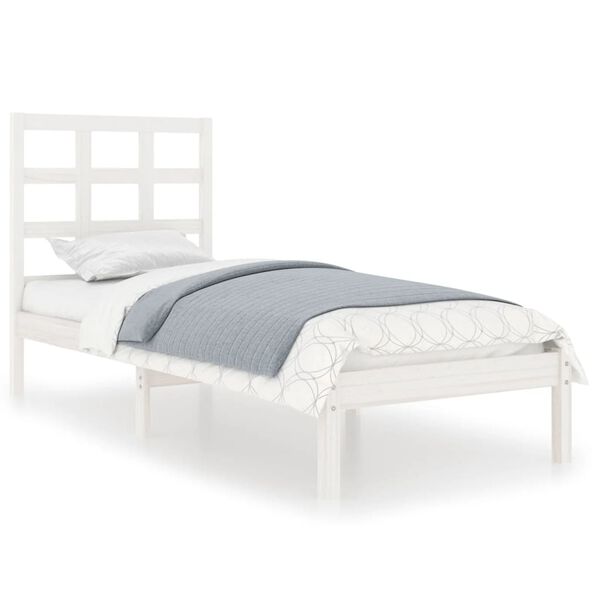 vidaXL Massivholzbett Wei&szlig; 75x190 cm