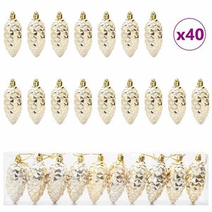 vidaXL Weihnachts-Tannenzapfen Ball 40 stk. Gold 4 x 9 cm Kunststoff