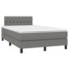 vidaXL Boxspringbett mit Matratze & LED Dunkelgrau 120x200 cm Stoff