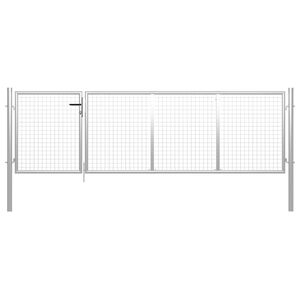 vidaXL Gartentor aus Stahl 350 x 75 cm Silber