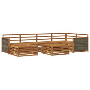 vidaXL Outdoor-Sofagarnitur 7 Stk. Natur