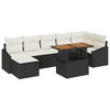 vidaXL Gartensofa-set 8 stk. Schwarz und Creme