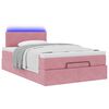 vidaXL Ottoman-Bett mit Matratze & LEDs Rosa 120x200 cm Samt