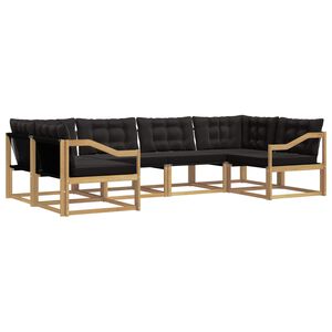 vidaXL Outdoor-Sofagarnitur 6 Stk. Wei&szlig; und Schwarz
