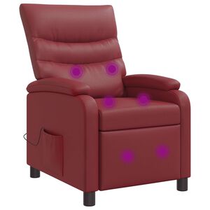 vidaXL Massage Relaxsessel Weinrot Kunstleder