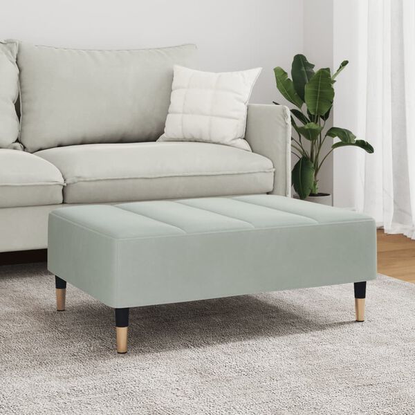 vidaXL Fu&szlig;hocker Hellgrau 77x55x31 cm Samt