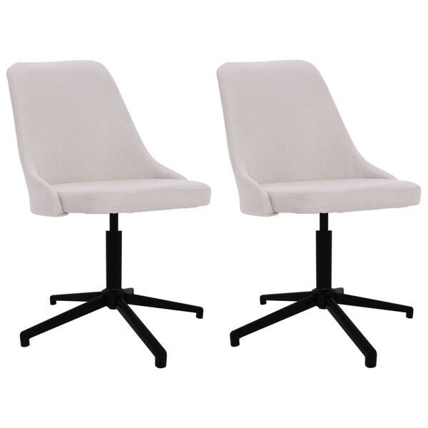 vidaXL Esszimmerst&uuml;hle 2 Stk. Drehbar Creme Stoff