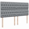 vidaXL Boxspringbett mit Matratze Hellgrau 200x200 cm Stoff